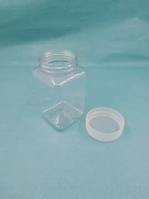 Glossy Plastic Square Jars With Lids DustProof 250ml Capacity